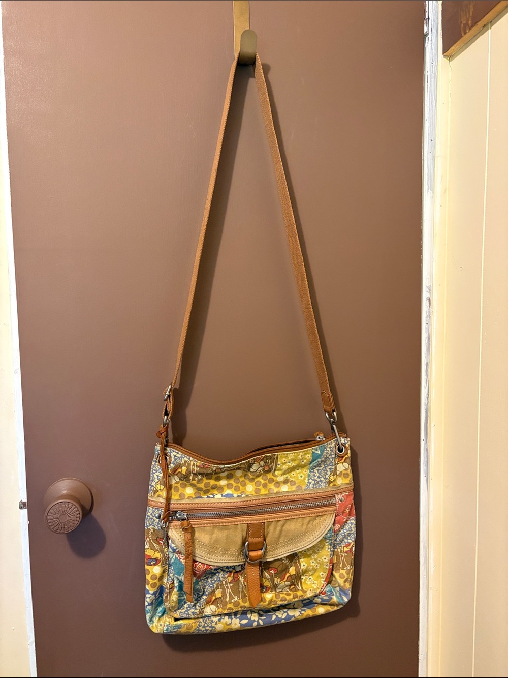 Fossil Maddox Patchwork Floral Crossbody Bag in